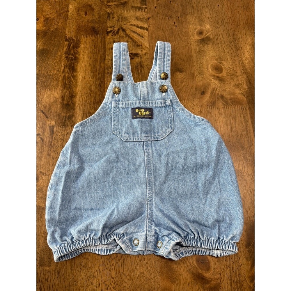 BABY Bgosh Boy Girl unisex OshKosh denim Bubble romper vintage cotton size 3/6 M